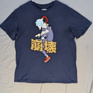 Graphic Anime T-Shirt in Navy
